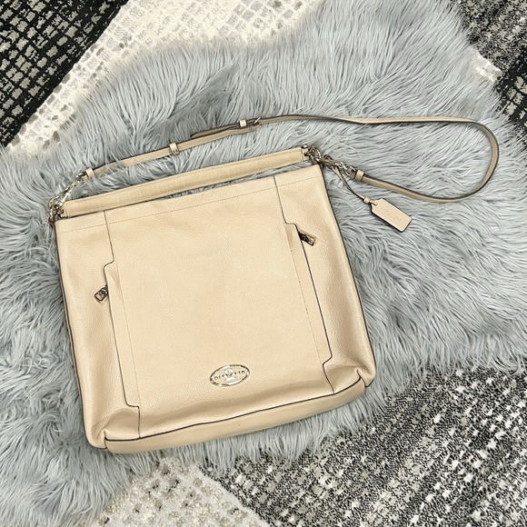 COACH Scout Hobo Tan Pebbled Leather Convertible Shoulder Bag Approx 14"x13" - Picture 1 of 16